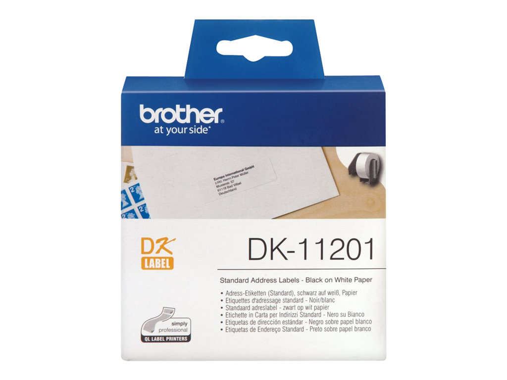Brother DK-11201 - Schwarz auf Weiß - 29 x 90 mm 400 Etikett(en) (1 Rolle(n) x 400 Adressetiketten - für Brother QL-1050, QL-500, QL-550, QL-560, QL-570, QL-600, QL-650, QL-710, QL-720, QL-820